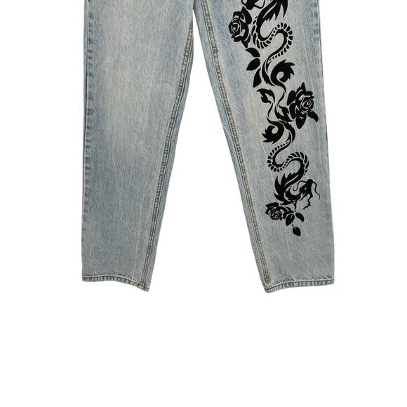 Revice Denim Super 80's 1984 Dragon Graphic Print Jeans Light Wash Blue Size 25 - Picture 6 of 12